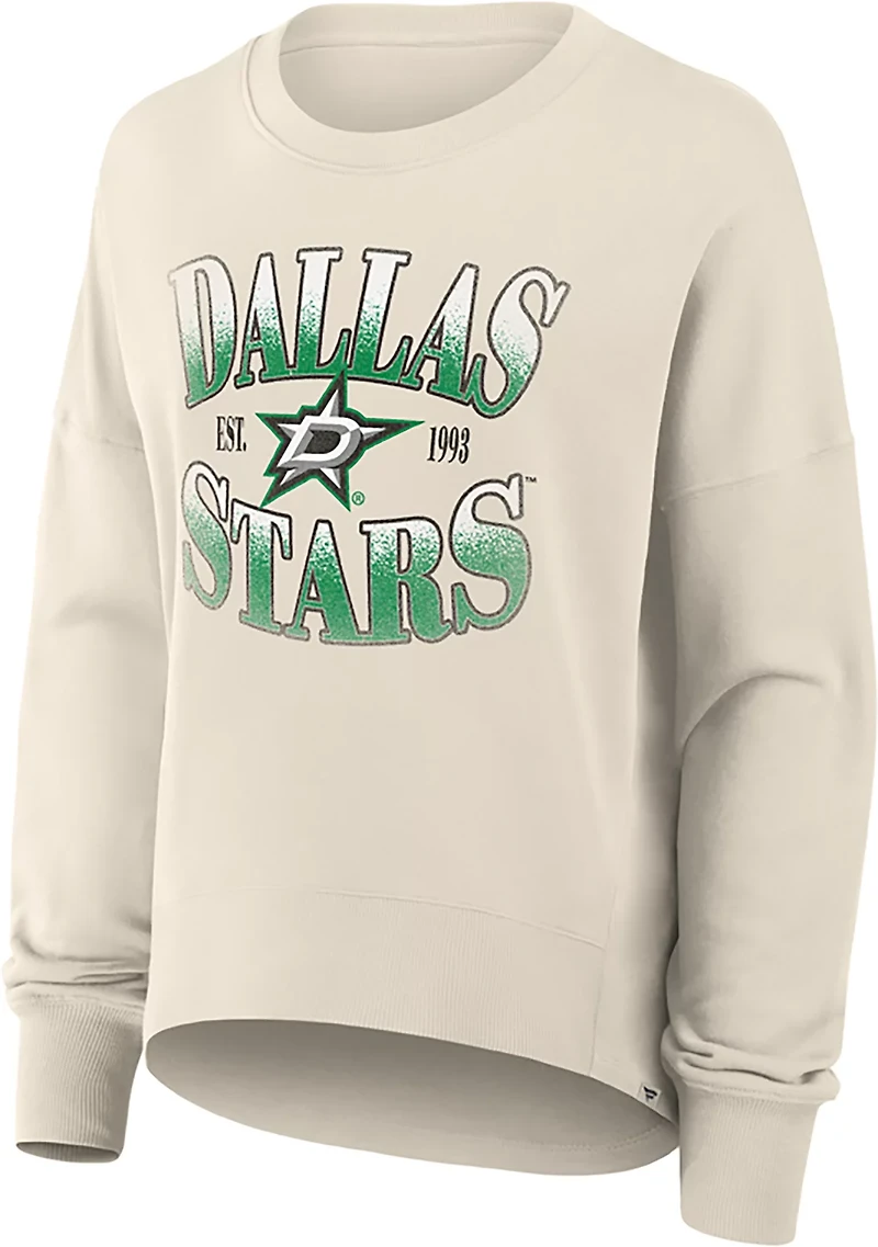Fanatics Women's Dallas Stars Slice French Terry Crew Sweatshirt
