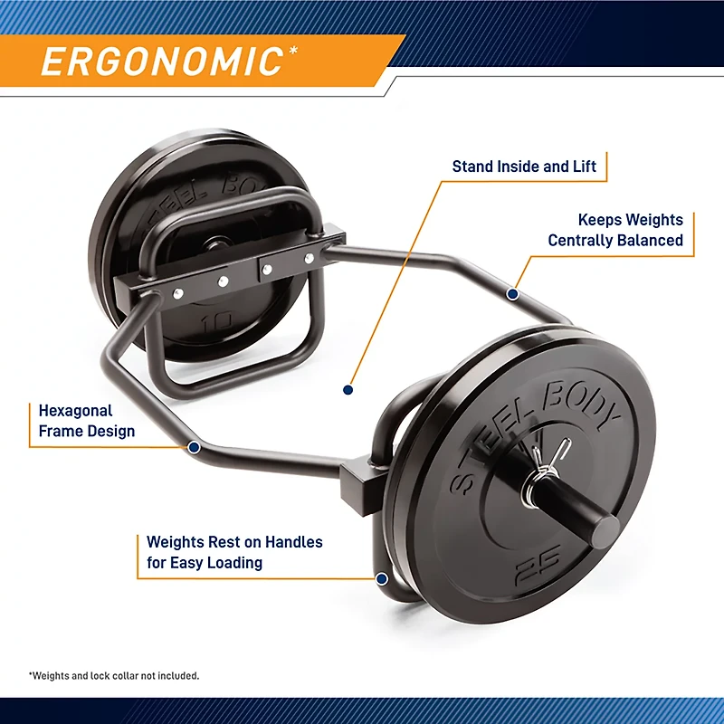 Marcy Olympic Hex Trap/Shrug Bar with Raised Handles