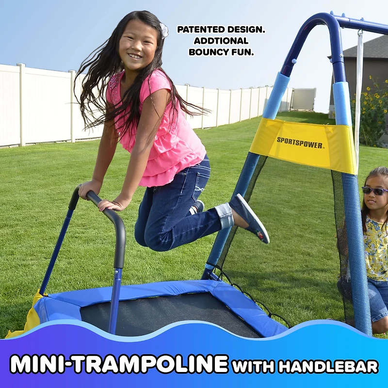 Sportspower Almansor Metal Swing, Slide and Trampoline Set