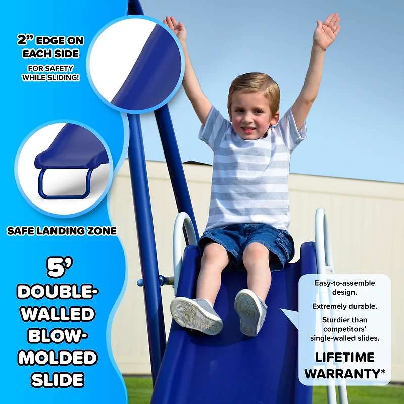 Sportspower Almansor Metal Swing, Slide and Trampoline Set