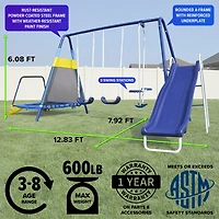 Sportspower Almansor Metal Swing, Slide and Trampoline Set