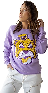 Gameday Social Women's LSU Mascot Chenille Comfort Crew Sweatshirt