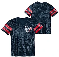 Outerstuff Girls' Houston Texans Glam Striped Sequin Top