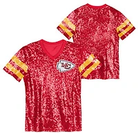 Outerstuff Women's Kansas City Chiefs Glam Striped Sequin Top