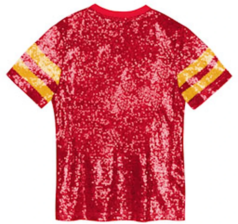 Outerstuff Women's Kansas City Chiefs Glam Striped Sequin Top