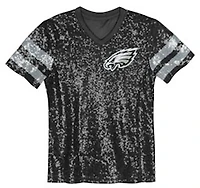 Outerstuff Women's Philadelphia Eagles Glam Striped Sequin Top