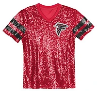 Outerstuff Women's Atlanta Falcons Glam Striped Sequin Top