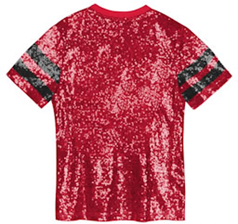 Outerstuff Women's Atlanta Falcons Glam Striped Sequin Top