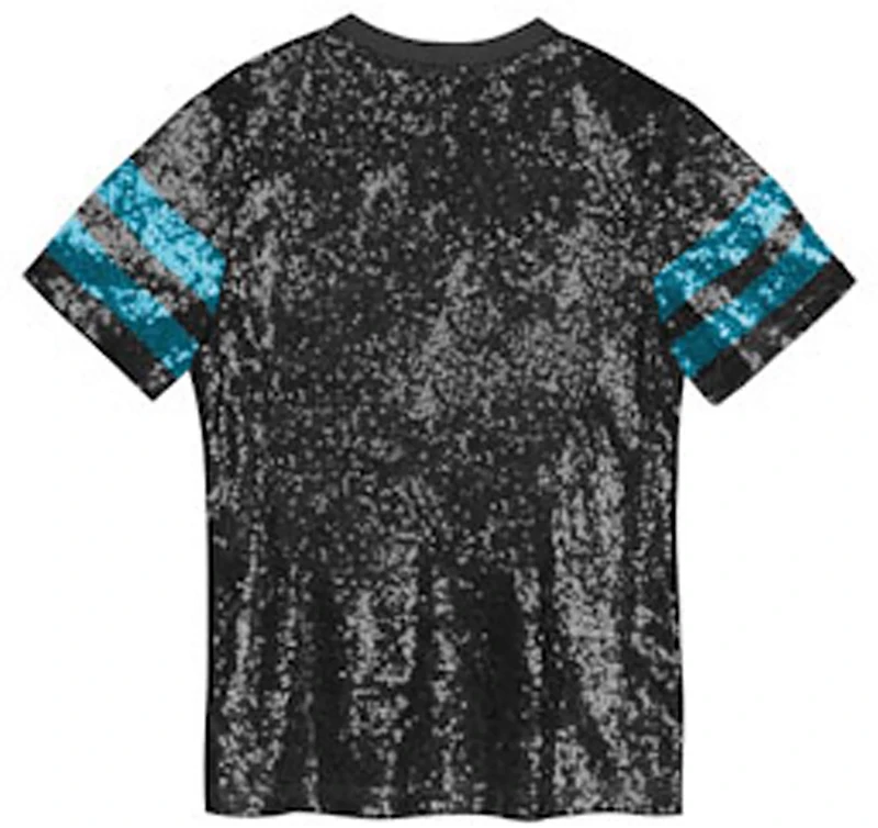 Outerstuff Women's Jacksonville Jaguars Glam Striped Sequin Top