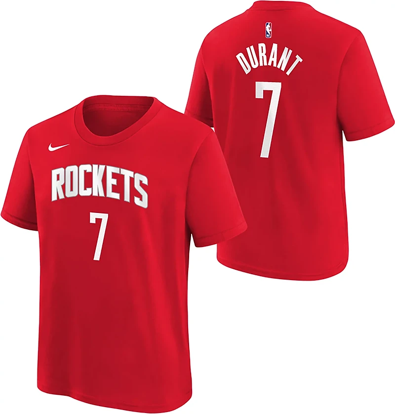 Nike Kids' Houston Rockets Kevin Durant Icon Name and Number Short Sleeve T-shirt