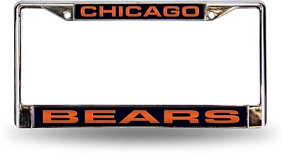 Tag Express Chicago Bears Blue Laser Chrome License Plate Frame