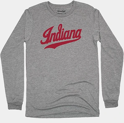Homefield Men's Indiana Hoosiers School Script Long Sleeve T-shirt