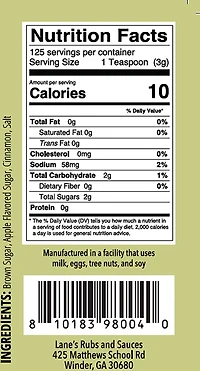 Lane's BBQ Apple Pie Rub