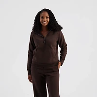 Freely Women's Hilary Mixed Rib Cozy Half Zip Hoodie