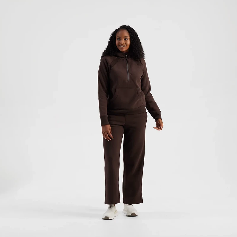 Freely Women's Hilary Mixed Rib Cozy Half Zip Hoodie