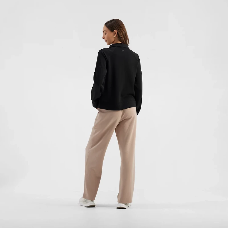 Freely Women's Katelyn Sandwashed Funnel Neck 1/4 Zip Pullover