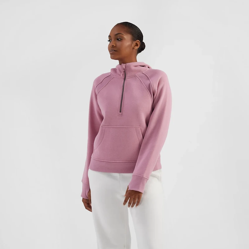 Freely Women's Hilary Mixed Rib Cozy Half Zip Hoodie