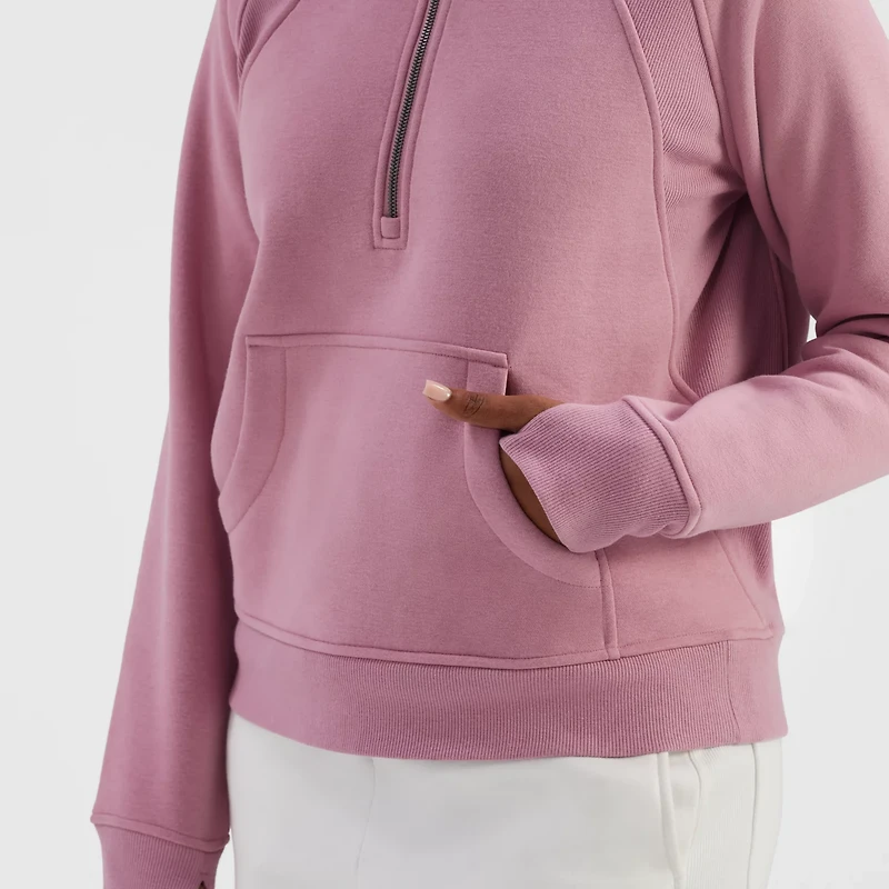 Freely Women's Hilary Mixed Rib Cozy Half Zip Hoodie