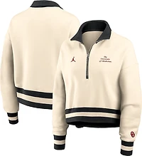 Jordan Women's Oklahoma Sooners Legacy Fleece Crop 1/4 Zip Jacket