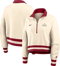 Nike Women's Alabama Crimson Tide Legacy Fleece Crop 1/4 Zip Jacket