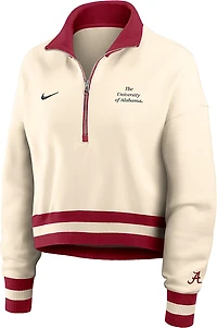 Nike Women's Alabama Crimson Tide Legacy Fleece Crop 1/4 Zip Jacket
