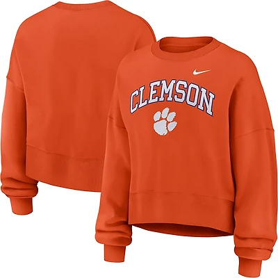 Nike Women's Clemson University Tigers Phoenix Arch Oversized Crew