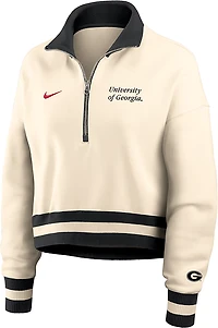 Nike Women's Georgia Bulldogs Legacy Fleece Crop 1/4 Zip Jacket