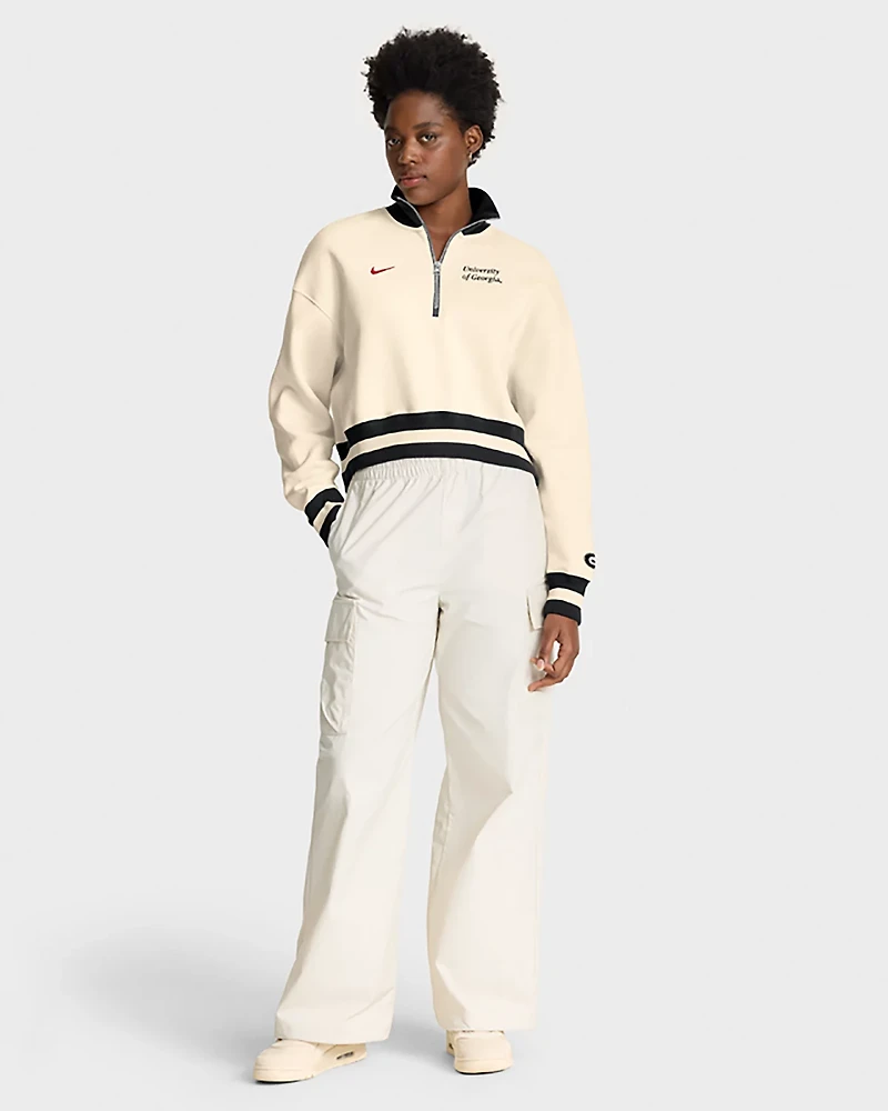 Nike Women's Georgia Bulldogs Legacy Fleece Crop 1/4 Zip Jacket