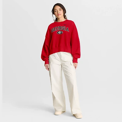 Nike Women's University of Georgia Bulldogs Phoenix Arch Oversized Crew