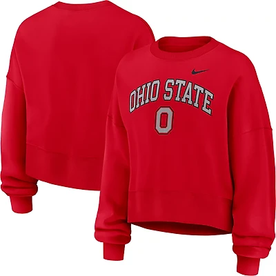 Nike Women's Ohio State University Buckeyes Phoenix Arch Oversized Crew