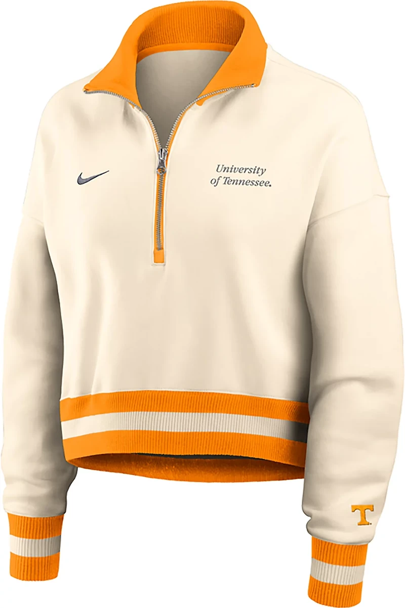 Nike Women's Tennessee Volunteers Legacy Fleece Crop 1/4 Zip Jacket