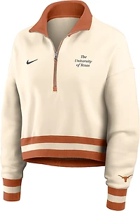 Nike Women's Texas Longhorns Legacy Fleece Crop 1/4 Zip Jacket