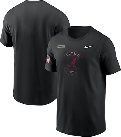 NUT ALABAM BLACK NCAA NIK 2025 MILITARY APPRECIATION DRI-FIT COTTON SS TEE TEEMENSCR