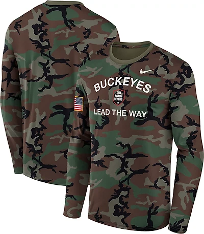 Nike Ohio State Buckeyes 2025 Military Appreciation Legend Dri-FIT Long Sleeve T-Shirt
