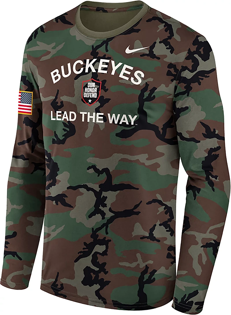 Nike Ohio State Buckeyes 2025 Military Appreciation Legend Dri-FIT Long Sleeve T-Shirt