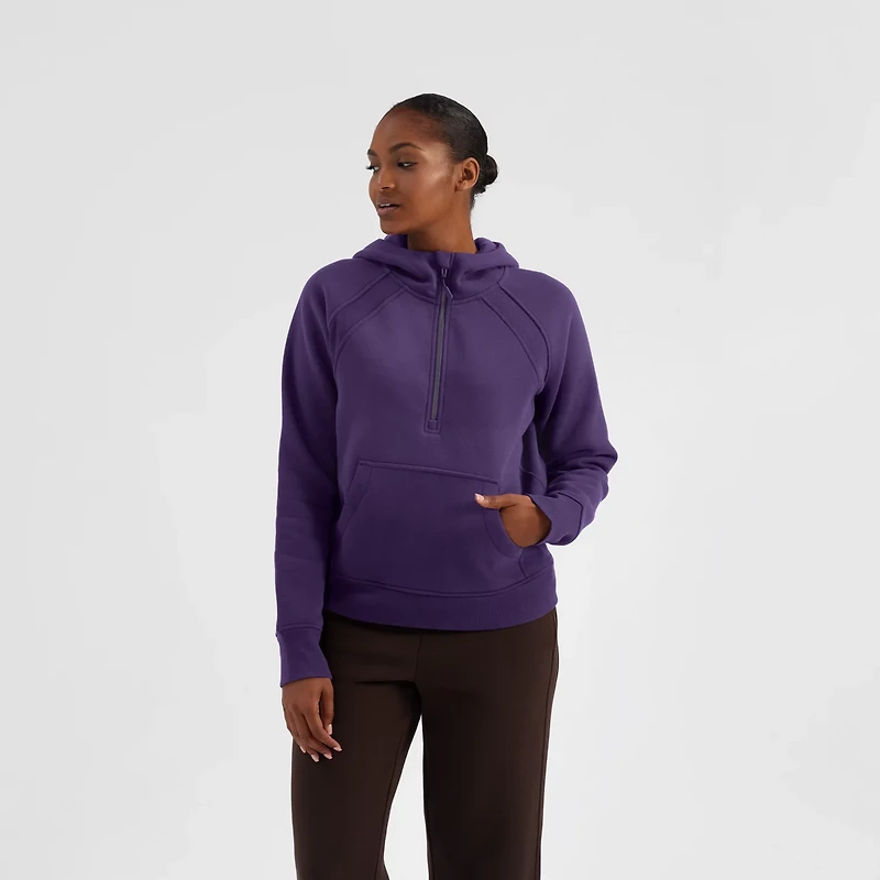 Freely Women's Hilary Mixed Rib Cozy Half Zip Hoodie