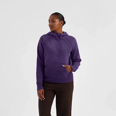 Freely Women's Hilary Mixed Rib Cozy Half Zip Hoodie