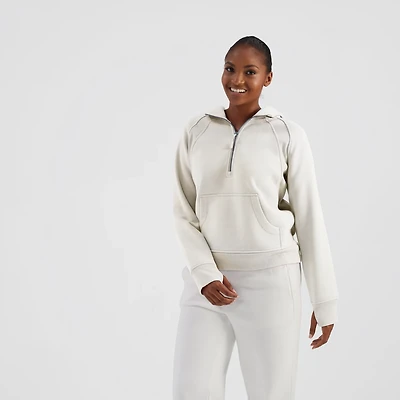 Freely Women's Hilary Mixed Rib Cozy Half Zip Hoodie