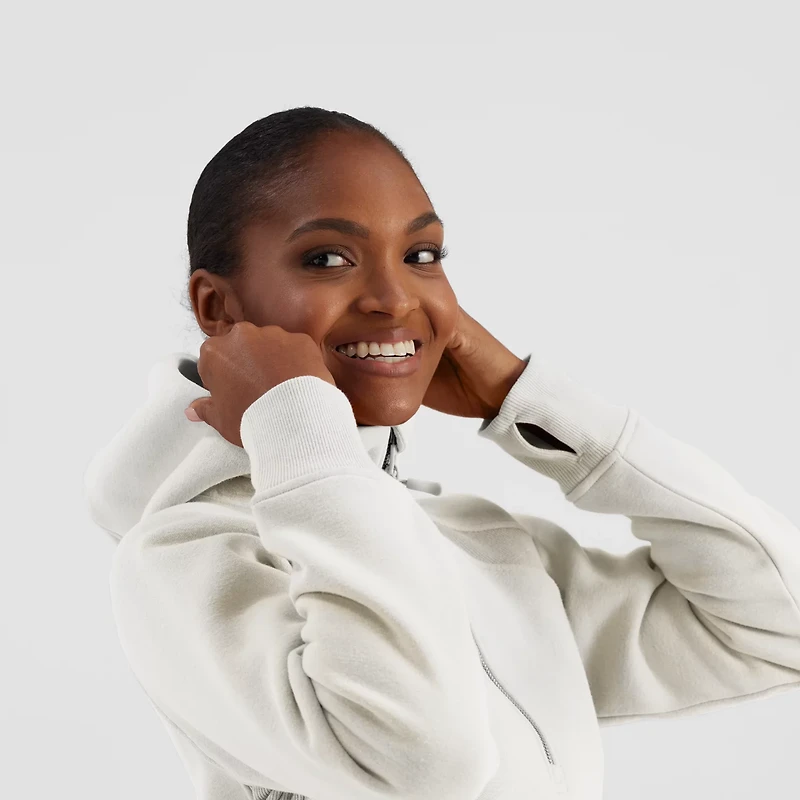 Freely Women's Hilary Mixed Rib Cozy Half Zip Hoodie