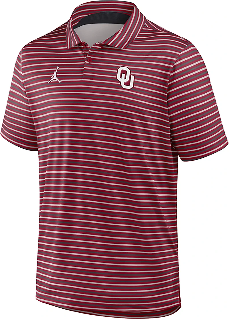 Jordan Men's University of Oklahoma Dri-FIT Stripe Tour Polo Shirt