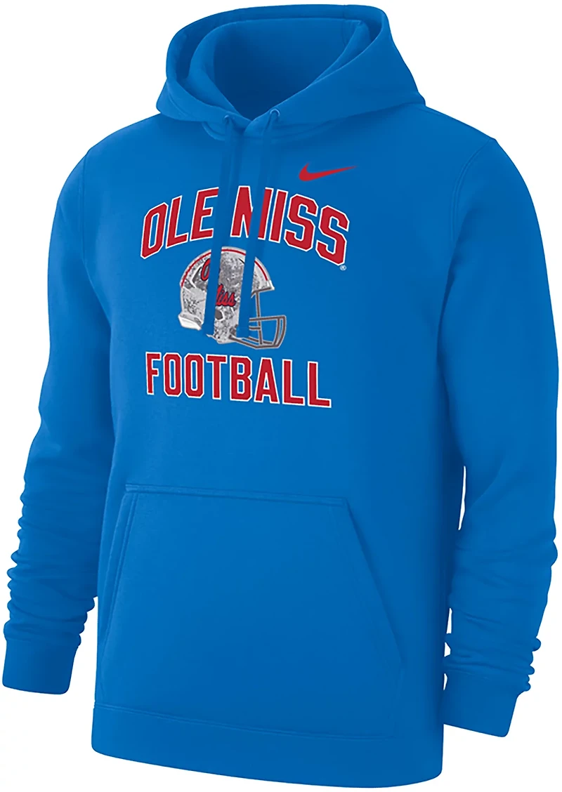 Nike Men's Ole Miss Rebels Realtree Football Helmet Club Fleece Hoodie