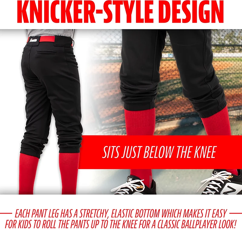 Franklin Sports Kids’ Classic Fit Knee High Baseball + Softball Pants