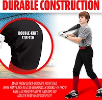 Franklin Sports Kids’ Classic Fit Knee High Baseball + Softball Pants