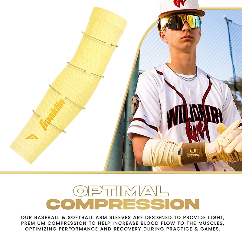 Franklin Sports Kids’ Baseball + Softball Arm Compression Sleeves