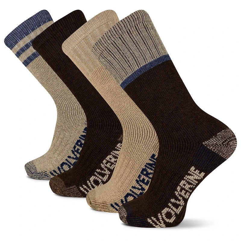 Wolverine Men's Wilderness Thermal Boot Socks 4-Pack