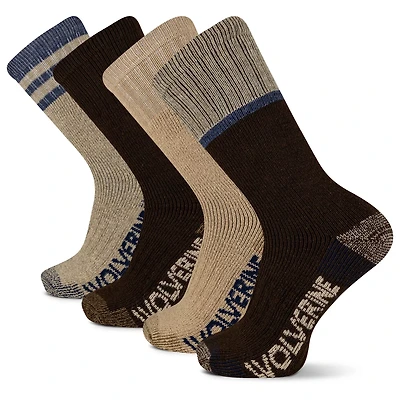 Wolverine Men's Wilderness Thermal Boot Socks 4-Pack