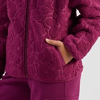 Freely Girls' Amelia Embossed Full Zip Sherpa Jacket