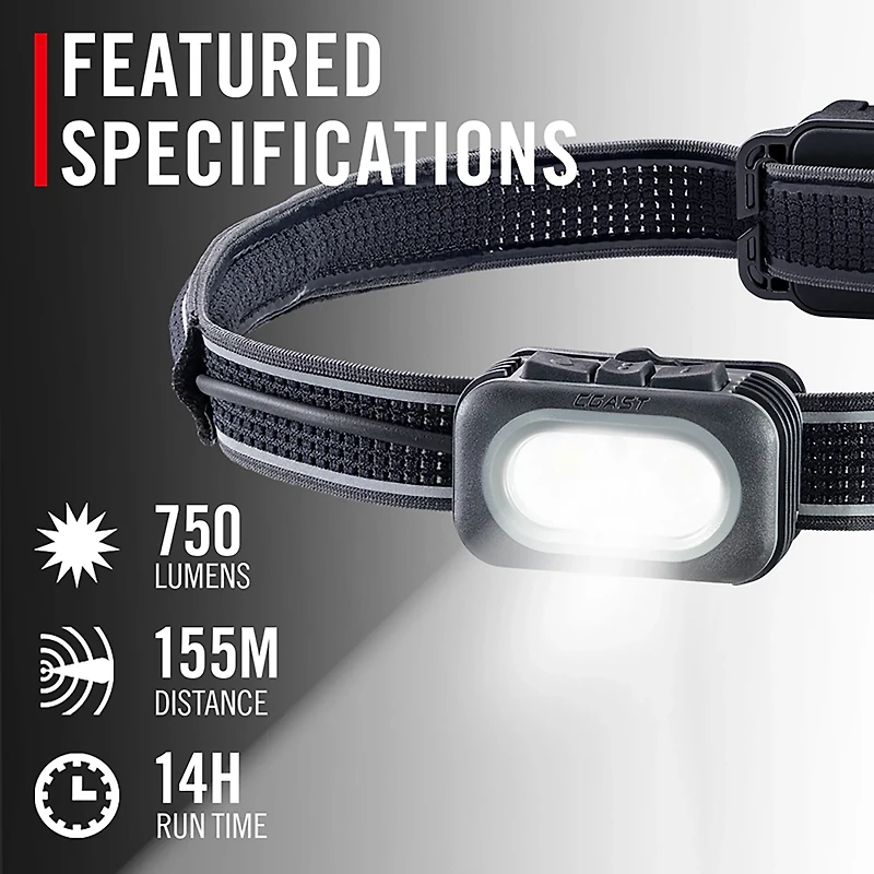Coast RL15R Rechargeable 750 Lumen Headlamp