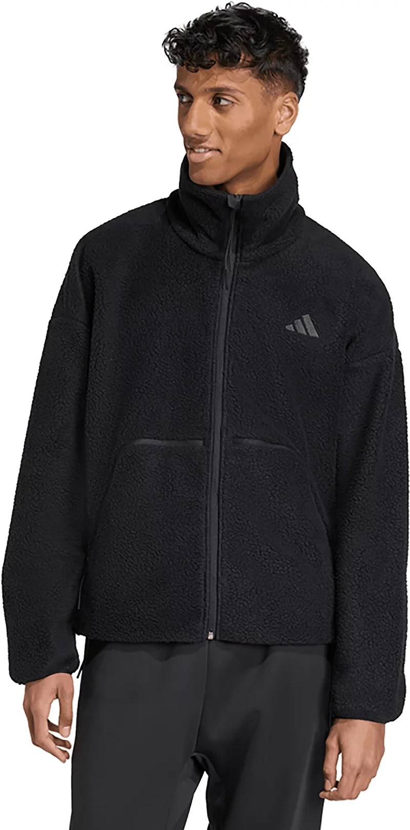 adidas Men's City Tech High Pile Fleece Full-Zip Sportswear Track Top