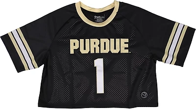 Something Inked Women's Purdue Boilermakers Fashion Cropped Football Jersey